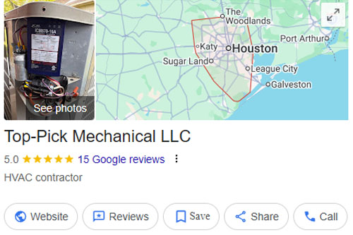 HVAC Customer Reviews - Google Reviews - Top Pick Mechanical